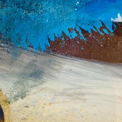 LOT 301: Antique/Vintage Reverse Painted Winter Cabin on Bubble Glass