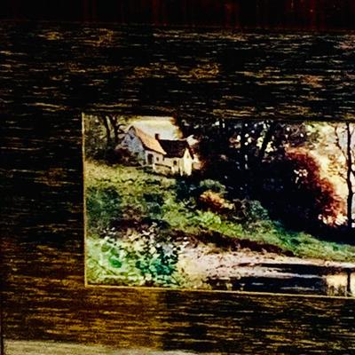 LOT 302: Antique Framed and Matted Wall Art Lanscape Copyrighted 1908 by A Fox #801