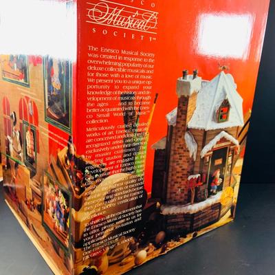 LOT 305: Enesco Santa's Work Musical Decoration with Cassettee Player and Origianl Box