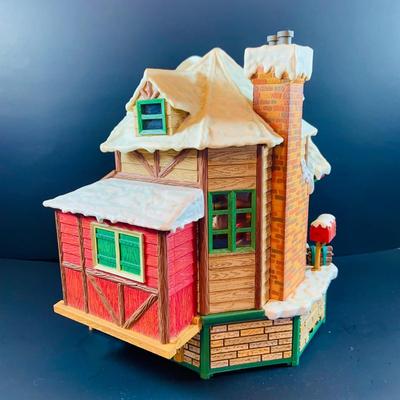 LOT 305: Enesco Santa's Work Musical Decoration with Cassettee Player and Origianl Box