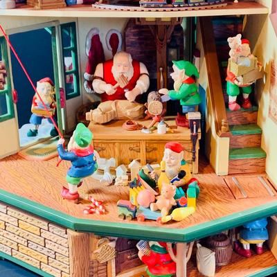 LOT 305: Enesco Santa's Work Musical Decoration with Cassettee Player and Origianl Box