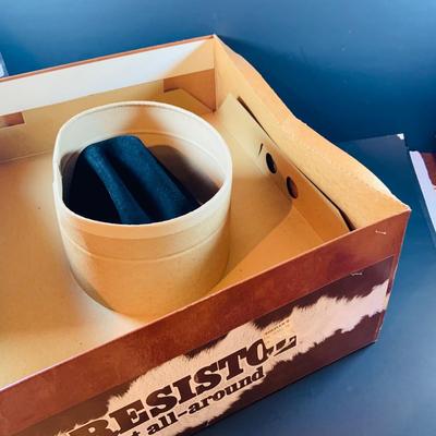 LOT308: Sheplers Stagecoach Black Diablo Style Westen Cowboy Hat with Box