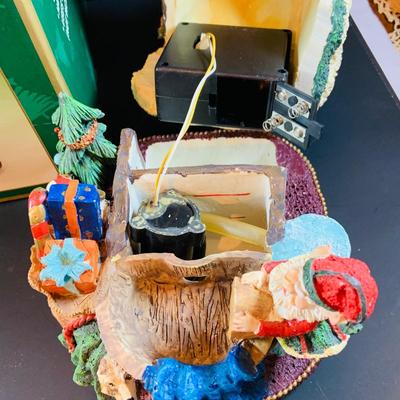 LOT 312: Collection of Holiday Home Decorations Including a Clock, Snow Globe and Fountian - All with Original Boxes