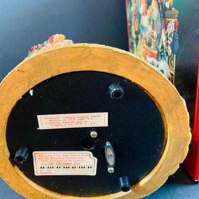 LOT 312: Collection of Holiday Home Decorations Including a Clock, Snow Globe and Fountian - All with Original Boxes