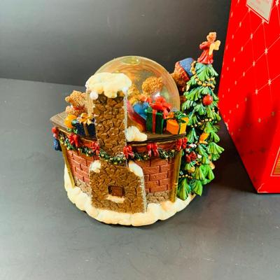 LOT 312: Collection of Holiday Home Decorations Including a Clock, Snow Globe and Fountian - All with Original Boxes