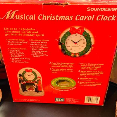 LOT 312: Collection of Holiday Home Decorations Including a Clock, Snow Globe and Fountian - All with Original Boxes