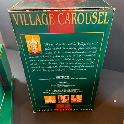 LOT314: Holiday Carousel Collection Including a Maisto Battery Powered Animated Musical Carousel, Hallmark Carousel Horse Ornaments and...
