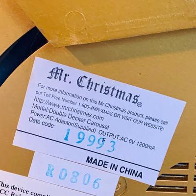 LOT 315: Mr Christmas Anitmated Musical Double Decker Carousel with Box