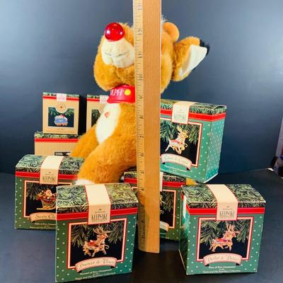LOT 316: Hallmark Christmas Ornament Santa's Reindeer, Plush Rudolph and More