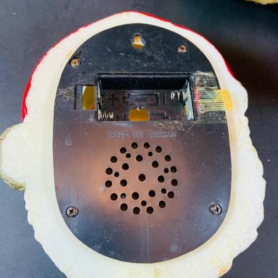 LOT 318: Vintage Plush Rushton Style Santa and Vintage Santa with Musical Light up Nose.