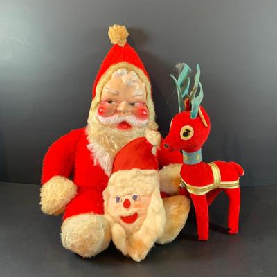 LOT 319: Vintage Rushton Style Santa, Dankin Dream Pet Reindeer and More