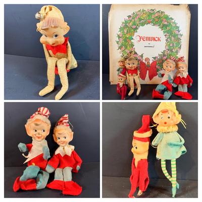 LOT 321: Collection of Vintage Holiday Elfs and Knee Huggers and a Vintage Fenwick the Elf Vinyl Album