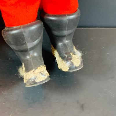 LOT 322: Vintage Santa Claus, Vintage Red Santa Boot Container and a Vintage Flocked Reindeer