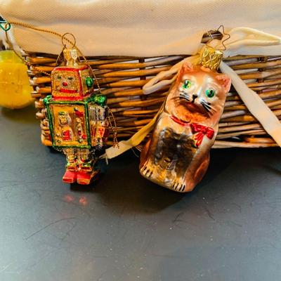 LOT 324: Large Assortment of Holiday Tree Ornament - Bulbs, Mercury Syle Glass Figures, Light Covers and More