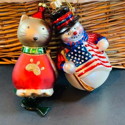 LOT 324: Large Assortment of Holiday Tree Ornament - Bulbs, Mercury Syle Glass Figures, Light Covers and More