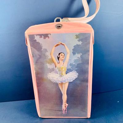 LOT 356: Pair of Vintage White Ice Skates Size 8 with Box and a Vintage Ballerina Ballet Slippers/Shoes Carrying Case