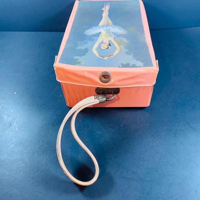 LOT 356: Pair of Vintage White Ice Skates Size 8 with Box and a Vintage Ballerina Ballet Slippers/Shoes Carrying Case