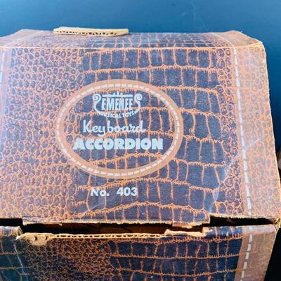 LOT 357: Vintage Childrens Toys, Games, and Books Including a Toy Piano and Ememee Toy Accordion