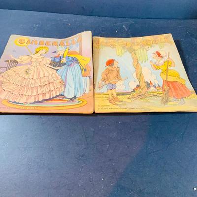 LOT 357: Vintage Childrens Toys, Games, and Books Including a Toy Piano and Ememee Toy Accordion