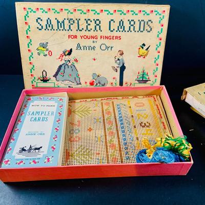 LOT 357: Vintage Childrens Toys, Games, and Books Including a Toy Piano and Ememee Toy Accordion