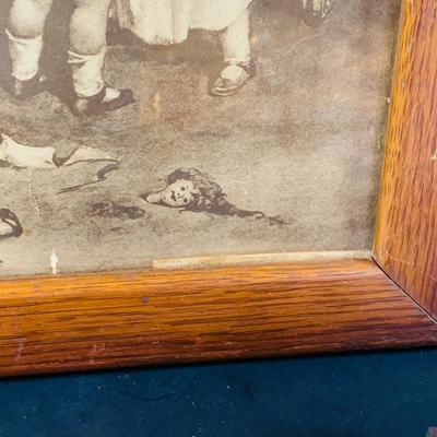 LOT 358: Vintage/Antique Wood Framed 19th Century Themed Wall Art