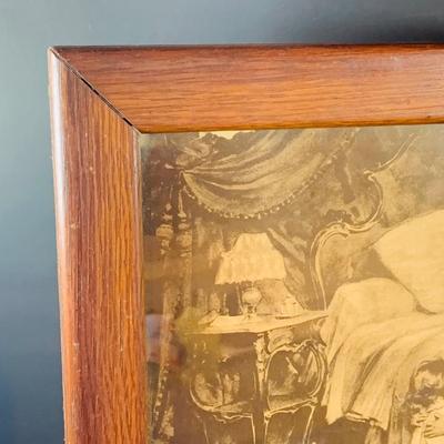 LOT 358: Vintage/Antique Wood Framed 19th Century Themed Wall Art