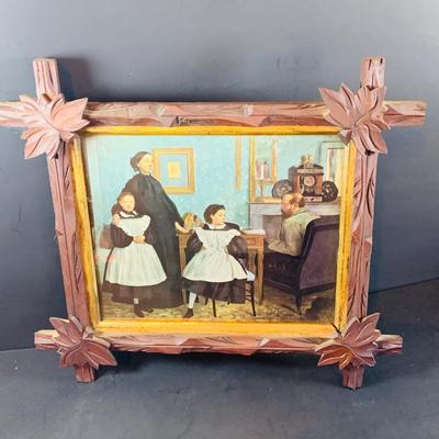 LOT 358: Vintage/Antique Wood Framed 19th Century Themed Wall Art