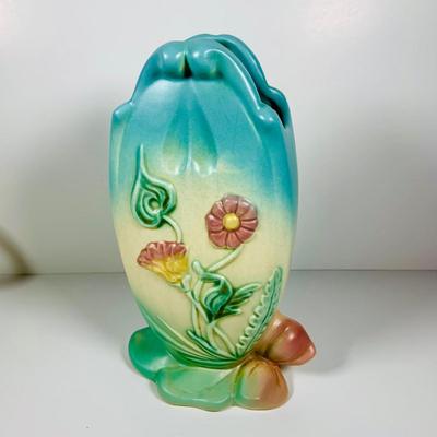 LOT 360: Beautiful Spring Collection Including Hull Floral Vase, Tear Drop Shaped Glass Plate with Painted Flowers, Hull Pitcher and...