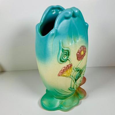 LOT 360: Beautiful Spring Collection Including Hull Floral Vase, Tear Drop Shaped Glass Plate with Painted Flowers, Hull Pitcher and...