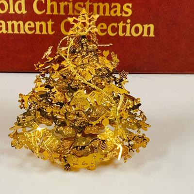 LOT 361: Danbury Mint Gold Christmas Ornaments - Some from the Collection, Others Dated