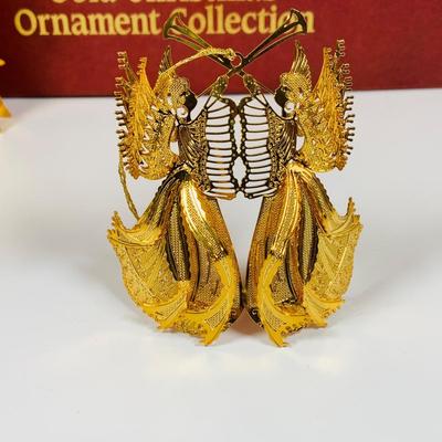 LOT 361: Danbury Mint Gold Christmas Ornaments - Some from the Collection, Others Dated