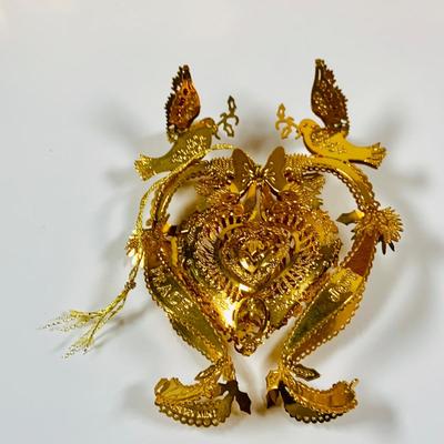 LOT 361: Danbury Mint Gold Christmas Ornaments - Some from the Collection, Others Dated