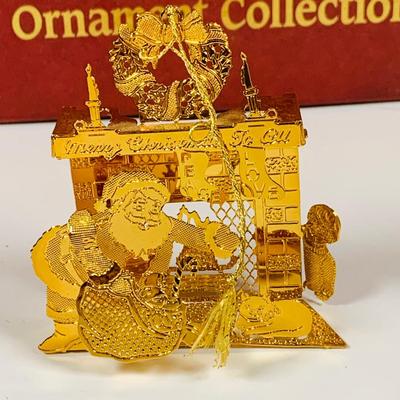 LOT 361: Danbury Mint Gold Christmas Ornaments - Some from the Collection, Others Dated