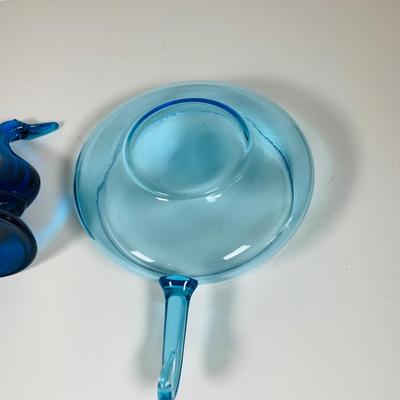 LOT 362: Assortment of Art Glass Pieces Including Ruby Red Glass Plate, Windsor Blue Carinval Glass Covered Dish, Gold Trimmed Milk Glass...