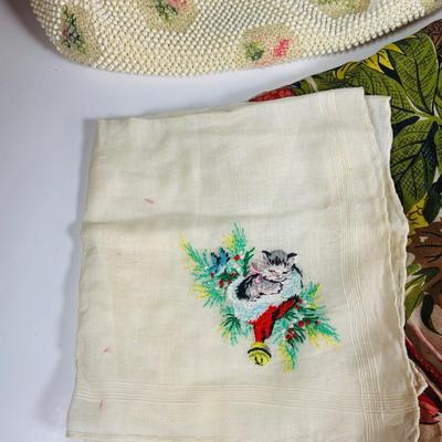 LOT363: Collection of Vintage Handbags, Scarfs and Hankies