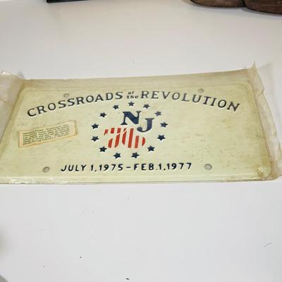 LOT 365: Collection of Patriotic Memorabilia Including Wooden Liberty Bell, Lincoln Paper Weight, Ink Well and Pen. and Much More