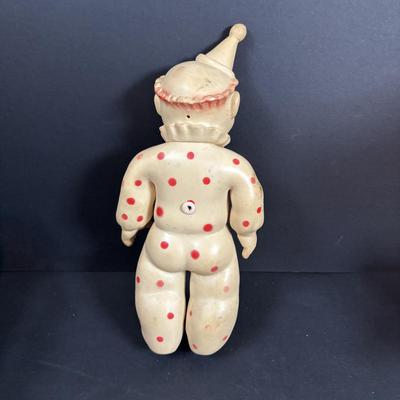 LOT 406: Vintage Doll Collection: Irwin Kewpie Doll, Plastic Doll w/Sleepy Eyes, Blue Doll Crib, Rubber Salvation Army Doll, Squeaky...