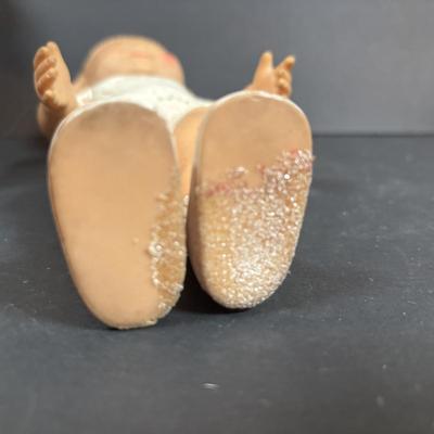 LOT 406: Vintage Doll Collection: Irwin Kewpie Doll, Plastic Doll w/Sleepy Eyes, Blue Doll Crib, Rubber Salvation Army Doll, Squeaky...