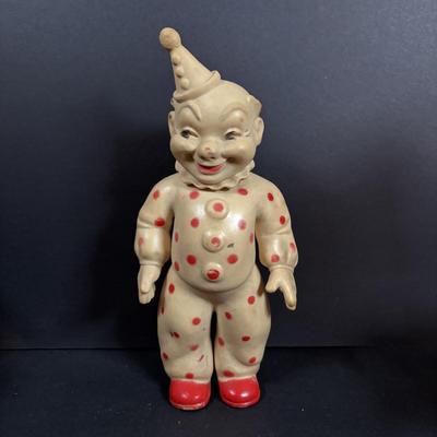 LOT 406: Vintage Doll Collection: Irwin Kewpie Doll, Plastic Doll w/Sleepy Eyes, Blue Doll Crib, Rubber Salvation Army Doll, Squeaky...