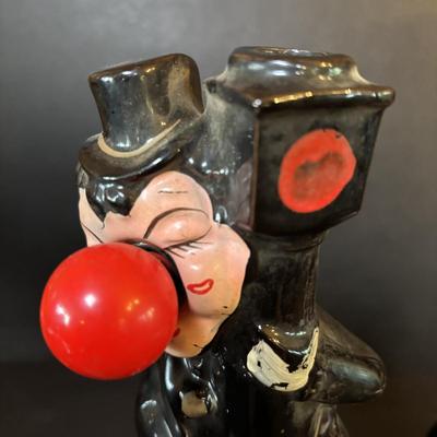 LOT 409: Vintage Hobo w/Lamp Post & Red-Light Nose Open Bar Light, Fireman w/Red-Light Nose, Novelty Shot Glasses, The...