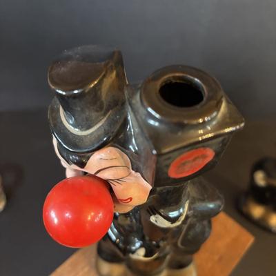 LOT 409: Vintage Hobo w/Lamp Post & Red-Light Nose Open Bar Light, Fireman w/Red-Light Nose, Novelty Shot Glasses, The...