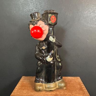 LOT 409: Vintage Hobo w/Lamp Post & Red-Light Nose Open Bar Light, Fireman w/Red-Light Nose, Novelty Shot Glasses, The...