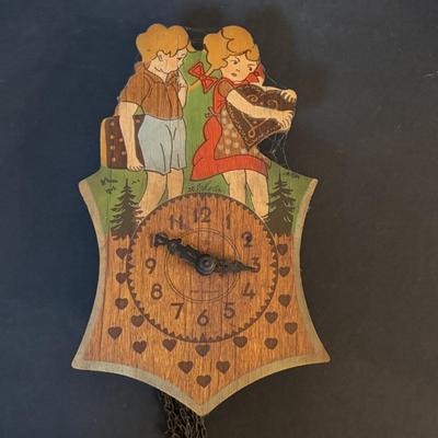 LOT 411: Mini Wall Clock Collection: Hummel West Germany, Wooden Sweethearts - West Germany, Linden Owl -Germany