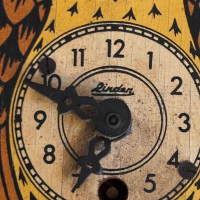 LOT 411: Mini Wall Clock Collection: Hummel West Germany, Wooden Sweethearts - West Germany, Linden Owl -Germany