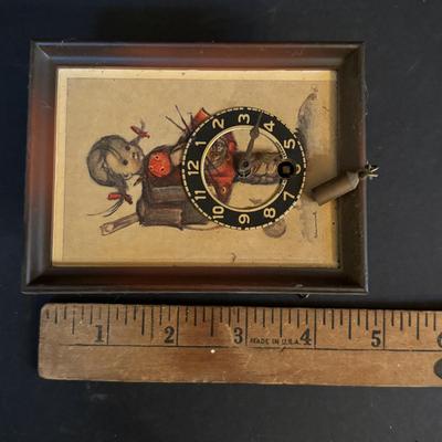 LOT 411: Mini Wall Clock Collection: Hummel West Germany, Wooden Sweethearts - West Germany, Linden Owl -Germany