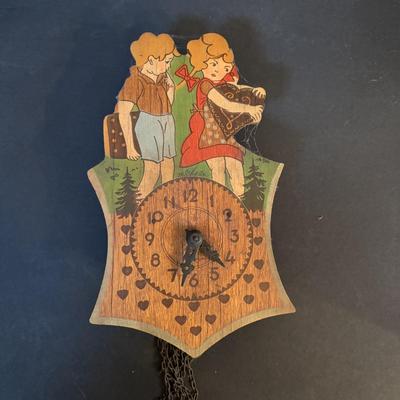 LOT 411: Mini Wall Clock Collection: Hummel West Germany, Wooden Sweethearts - West Germany, Linden Owl -Germany