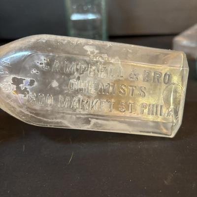 LOT 412: Vintage/Antique Bottles: McCormick, Hoods Sarsaparilla, Hires Household & More