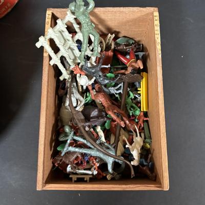 LOT 414: Vintage Toy Collection: Mattel Fanner Gun, Marx Toy Gun, 1953 Kaysam Latex Dog, Sweet Pea Doll, Tinker Toys & More