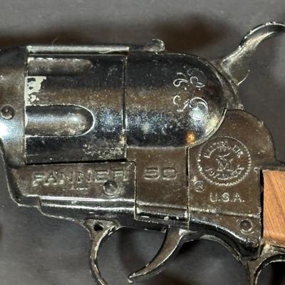 LOT 414: Vintage Toy Collection: Mattel Fanner Gun, Marx Toy Gun, 1953 Kaysam Latex Dog, Sweet Pea Doll, Tinker Toys & More