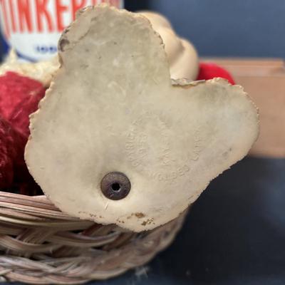 LOT 414: Vintage Toy Collection: Mattel Fanner Gun, Marx Toy Gun, 1953 Kaysam Latex Dog, Sweet Pea Doll, Tinker Toys & More